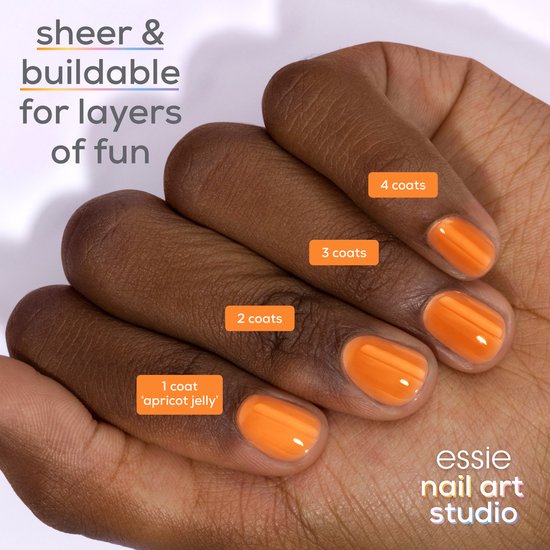 essie Nail Art Studio nagellak - jelly gloss 120 apricot - 13 ml - Oranje