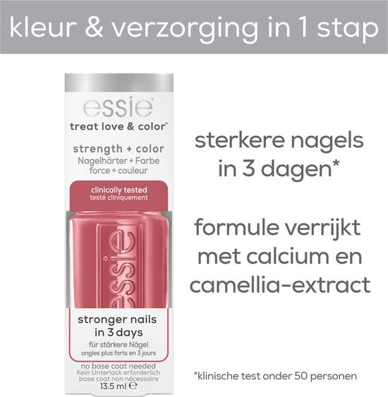 Essie Treat Love & Color nagelverharder - calcium & camellia extract - 162 Punch It Up - roze shimmer - 13,5 ml