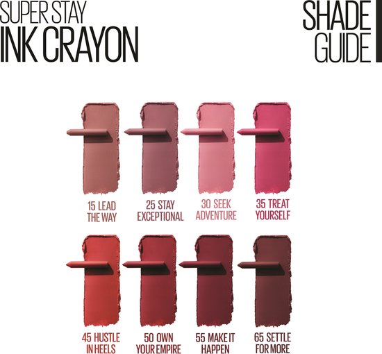 Maybelline SuperStay Ink Crayon lippenstift - matte - 30 Seek Adventure - 14 g - Roze