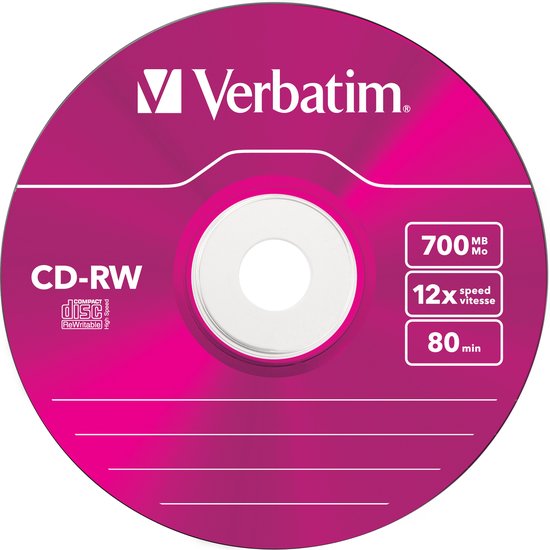 Verbatim 43167 CD-RW - 700 MB 12X - 5 stuks
