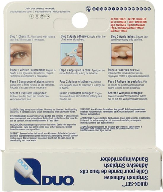 Duo Quick-Set striplash wimperlijm - 7 gram - Wit/transparant