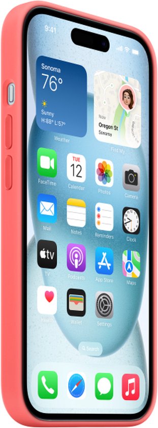 Apple iPhone 15 Plus siliconen hoesje - MagSafe - Guava