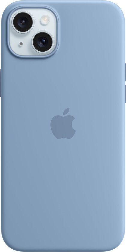 Apple iPhone 15 Plus hoesje - siliconen MagSafe - Winter Blue