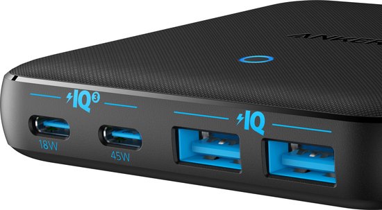 Anker PowerPort Atom III bureau-oplader - 65 W - 2× USB-C en 2× USB-A poorten - PowerIQ 3.0 - Zwart