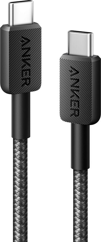 Anker 322 USB-C kabel - gevlochten 60W - 1,8 m - Zwart