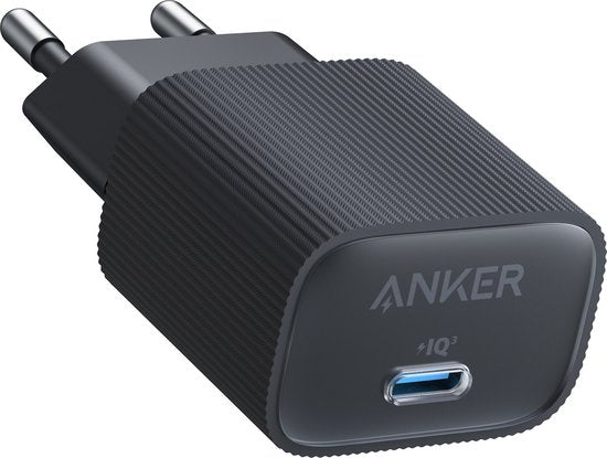 Anker Powerport Nano 4 USB-C oplader - GaN snellader 30 W - Zwart