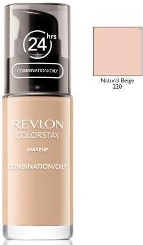 Revlon Colorstay foundation - met pomp - vette huid - 220 Natural Beige