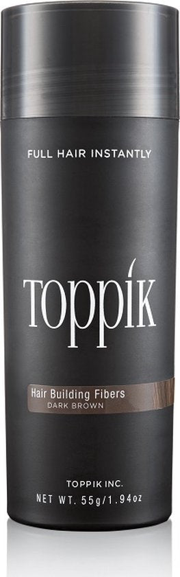 Toppik Hair Building Fibers - cosmetische haarverdikker - 55 gram - Donkerbruin