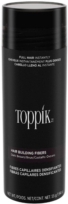 Toppik Hair Building Fibers - cosmetische haarverdikker - 55 gram - Donkerbruin