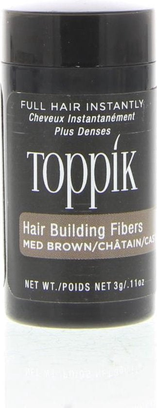 Toppik Hair Building Fibers haarverdikker - verbergt haaruitval - Middenbruin - 55 gram