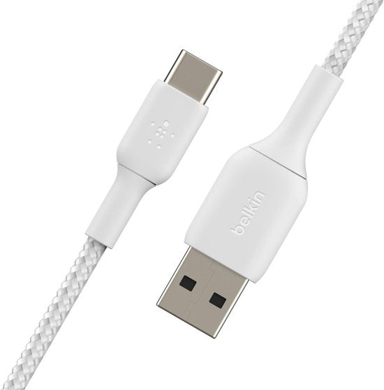 Belkin USB-C naar USB kabel - gevlochten 2 m - Wit