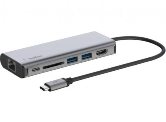 Belkin USB-C hub 6-in-1 - 4K HDMI - gigabit ethernet - 100 W PD opladen