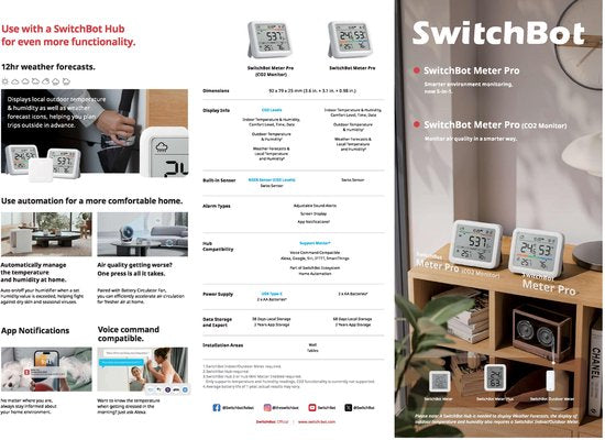 SwitchBot Meter Pro omgevingsmeter - temperatuur en vochtigheid - slim