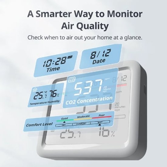 SwitchBot Meter Pro omgevingsmeter - slim - inclusief CO2