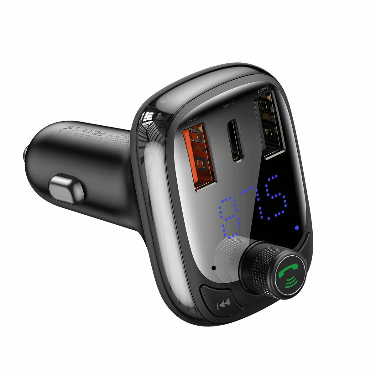 Baseus Bluetooth FM Transmitter Car Kit Universal - Black