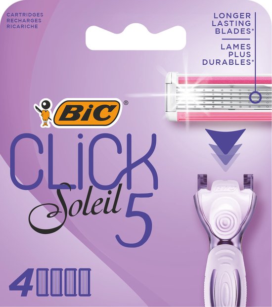BIC Click 5 Soleil dames scheermes - 5 scheerbladen - houder met 4 navullingen - 1 set