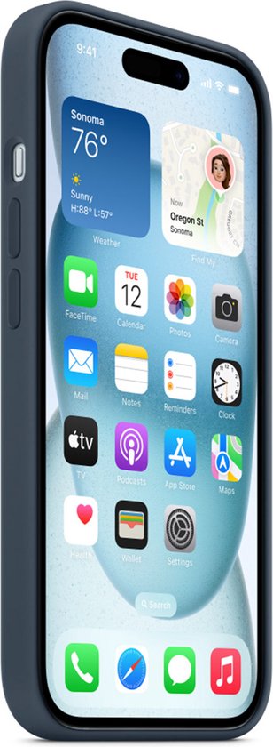 Apple Siliconenhoesje met MagSafe geschikt voor iPhone 15 - Storm Blue