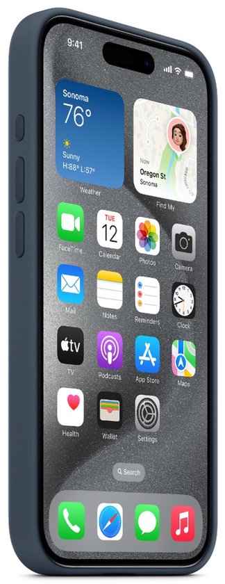 Apple Siliconenhoesje met MagSafe geschikt voor iPhone 15 - Storm Blue