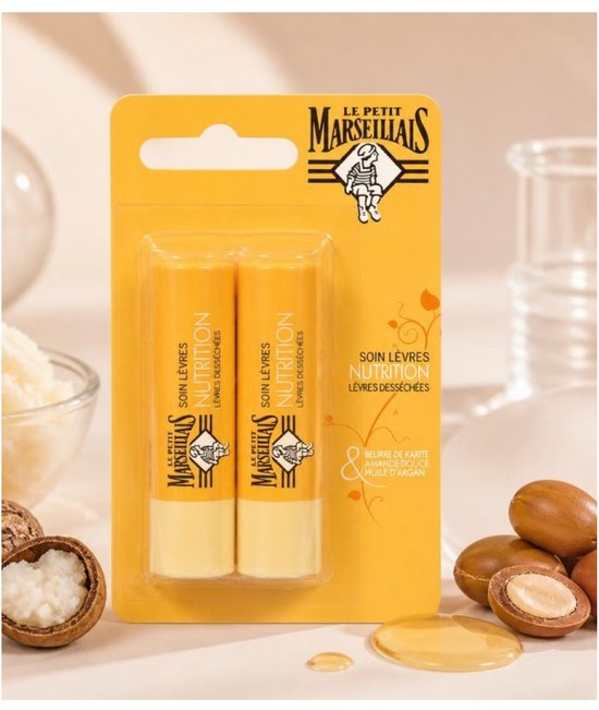 Le Petit Marseillais lipverzorging set van 2 - voedend - 4,9 g per stuk