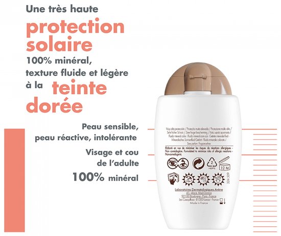 Avène getinte zonfluide - mineraal - SPF 50 - 40 ml