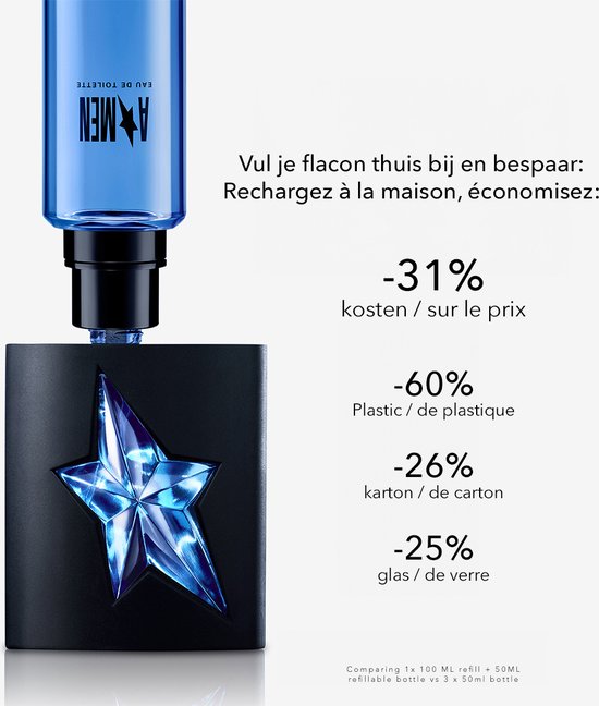 Mugler A-Men eau de toilette - navulbaar - amber en houtachtig - 50 ml