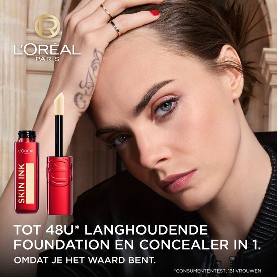 L'Oréal Paris Infaillible Skin Ink foundation - langhoudend 2-in-1 met concealer - 15 ml - 100 Light Warm