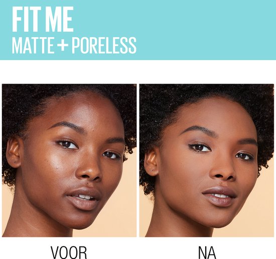 Maybelline New York Fit Me Matte + Poreless foundation - 365 Espresso - medium dekkend met matte finish - normale tot vette huid - 30 ml