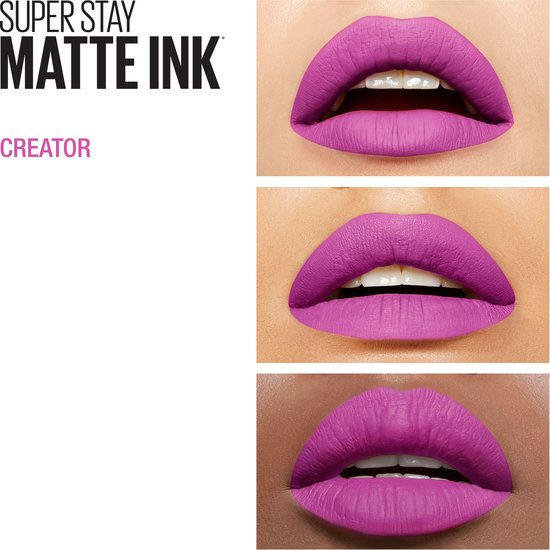 Maybelline New York SuperStay Matte Ink lippenstift - 35 Creator - matte langhoudend - 5 ml - Paars