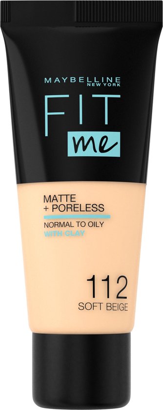 Maybelline New York Fit Me foundation - matte + poreless - 112 Soft Beige - 30 ml