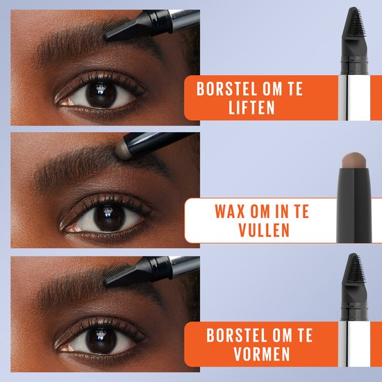 Maybelline New York Tattoo Brow Lift Stick wenkbrauwpotlood - met stylingborstel - 05 Black Brown