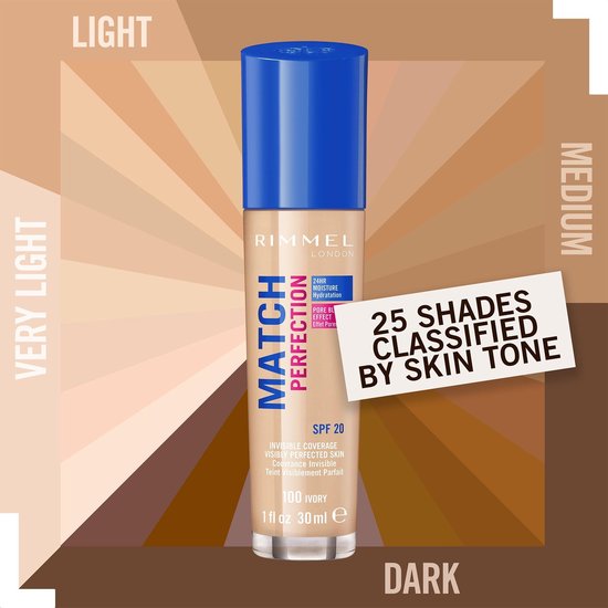 Rimmel London Match Perfection foundation - 100 Ivory - Beige