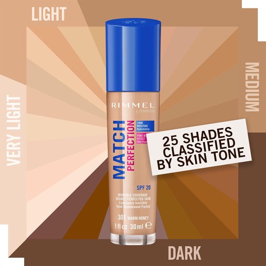 Rimmel London Match Perfection foundation - 301 Warm Honey