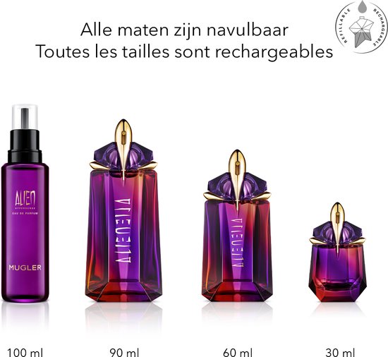 Mugler Alien Hypersense eau de parfum - bloemig amberachtig & houtachtig - navulbaar - 90 ml