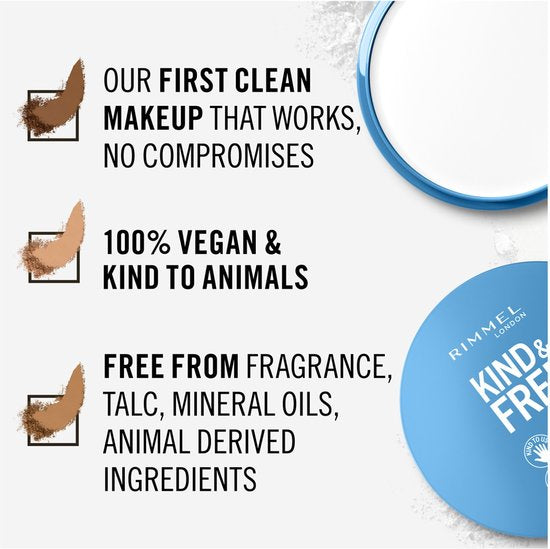 Rimmel London Kind & Free gezichtspoeder - vegan pressed powder - 020 Light