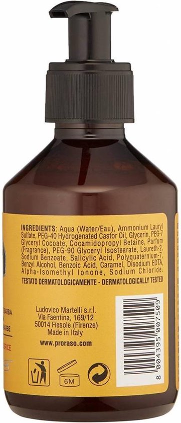 Proraso Wood and Spice baardshampoo - 200 ml
