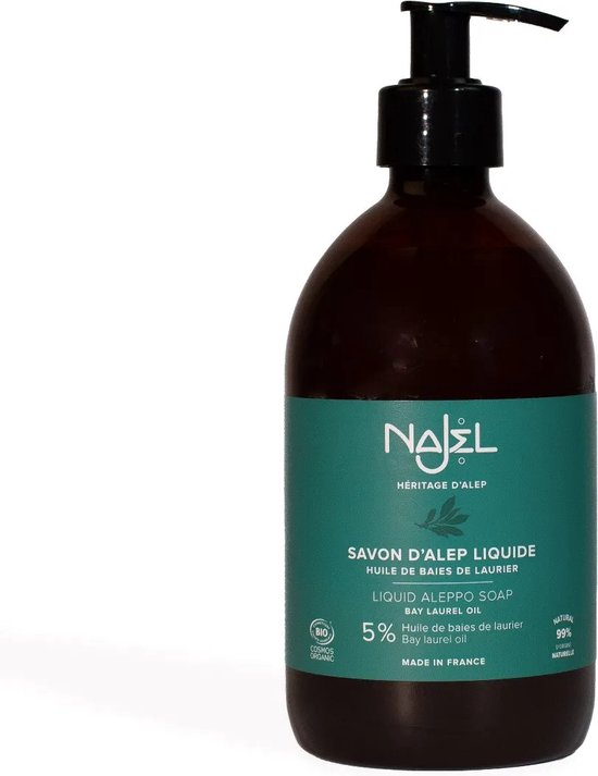 Najel Aleppo zeep vloeibaar - biologisch koudgeperst - 500 ml