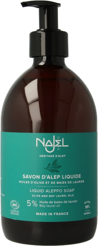 Najel Aleppo zeep vloeibaar - biologisch koudgeperst - 500 ml
