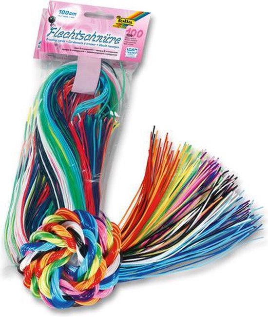 Scoubidou touwtjes - 100 stuks assorti - 1 m