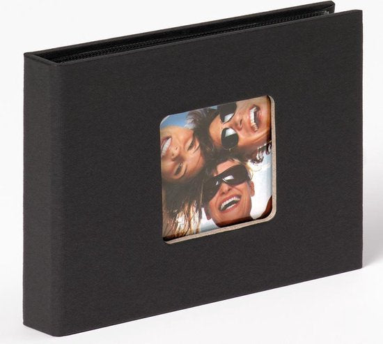 Walther Fun fotoalbum - insteek - 36 foto's 10×15 cm - linnenstructuur - Zwart