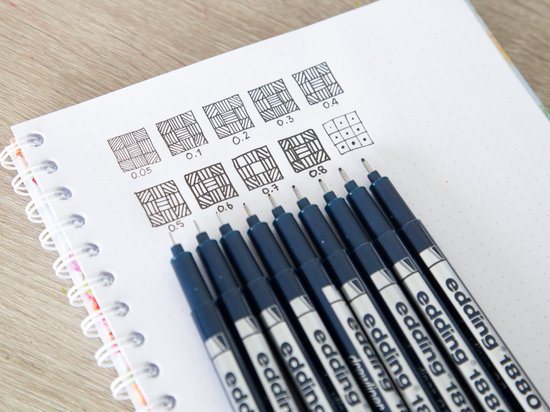Edding 1880 Drawliner fineliner set van 4 - 0,1/0,3/0,5/0,7 mm