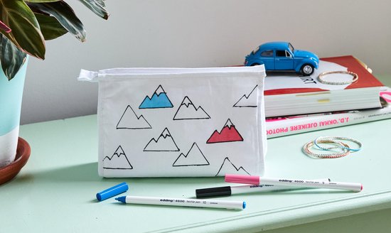 Edding 4600 textielstift set van 10 - ronde punt 1 mm - wasmachinebestendig 60°C - Fun kleuren