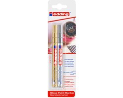 Edding 780 lakmarker set van 2 - ronde punt 0,8 mm - permanent watervast - Goud - Zilver