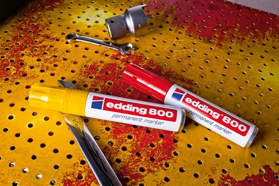 Edding 800 permanent marker set van 2 - beitel punt 4-12 mm - zwart