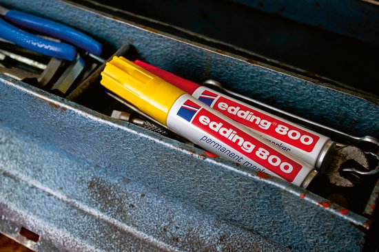 Edding 800 permanent marker set van 2 - beitel punt 4-12 mm - zwart