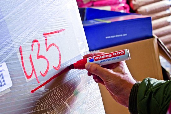 Edding 800 permanent marker set van 2 - beitel punt 4-12 mm - zwart