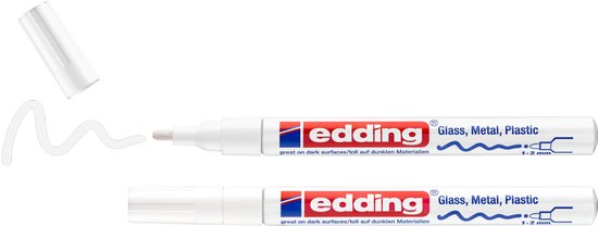 Edding 751/2 lakmarker set van 2 - permanent 1-2 mm - wit