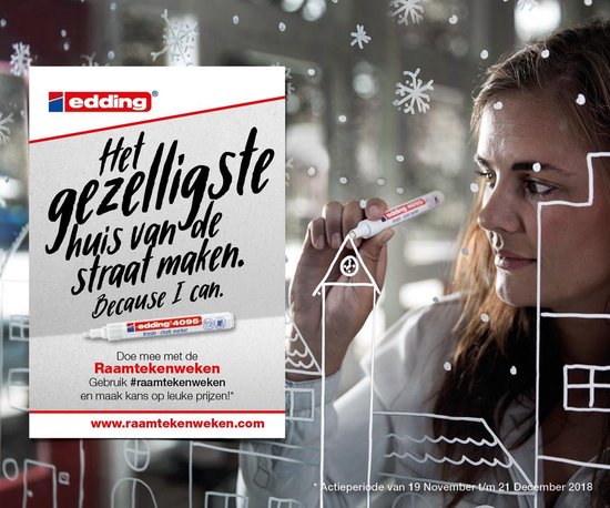 Edding 4090 krijtmarker set van 5 - beitelvormige punt 4-15 mm - afwasbaar - diverse kleuren