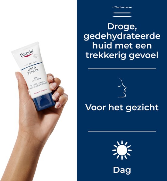 Eucerin UreaRepair gezichtscrème - 5% urea en ceramide - voor zeer droge huid - 50 ml