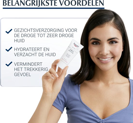 Eucerin UreaRepair gezichtscrème - 5% urea en ceramide - voor zeer droge huid - 50 ml