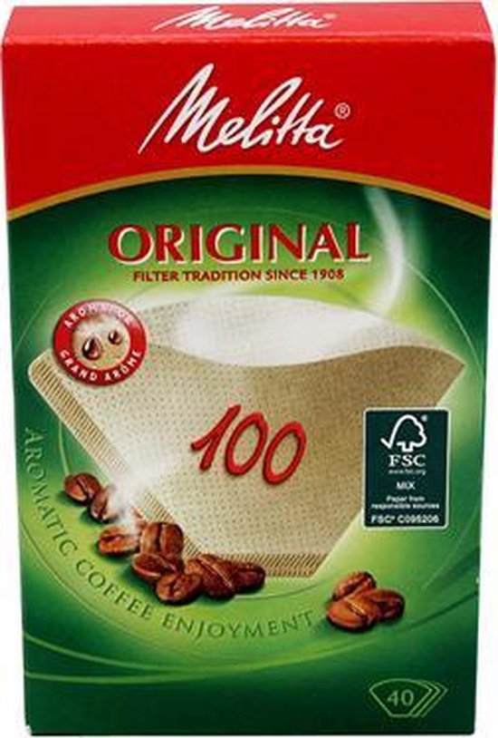 Melitta koffiefilters - maat 100/40 - Bruin